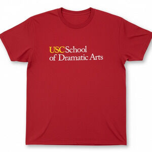 Vintage Y2K USC School Dramatic Arts Red T-Shirt Acting Drama Men's Medium